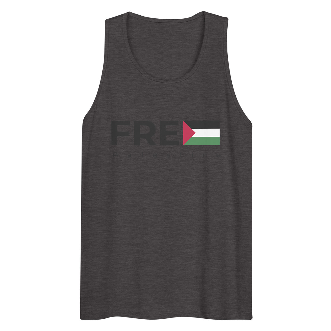 Men’s premium tank top - Free Palestine, Mens Premium Tank Top Charcoal Heather