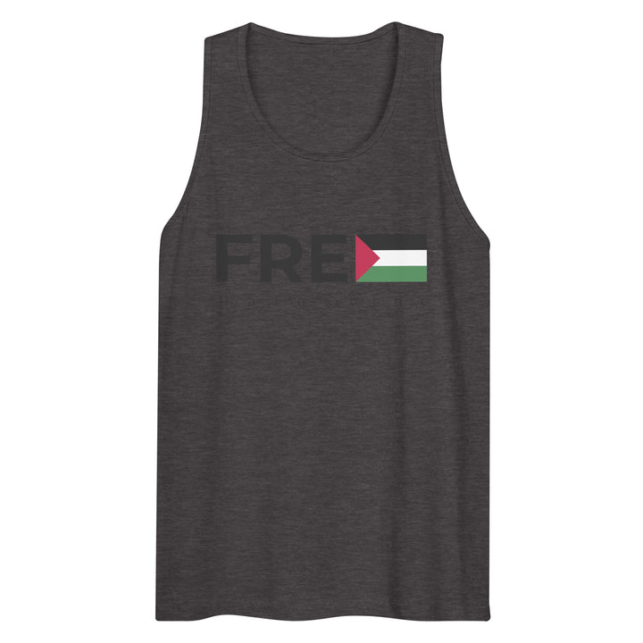 Men’s premium tank top - Free Palestine, Mens Premium Tank Top Charcoal Heather