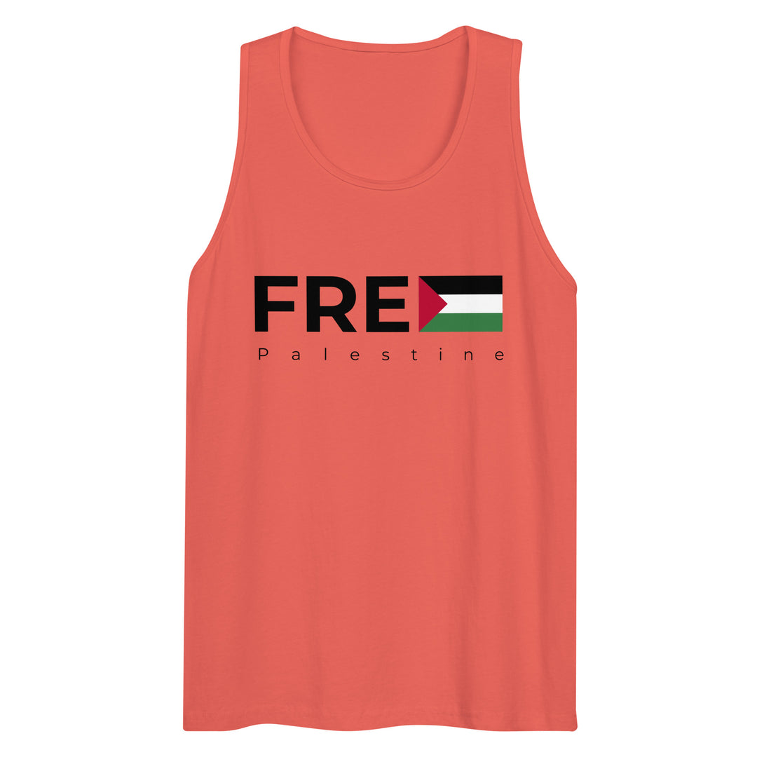 Men’s premium tank top - Free Palestine, Mens Premium Tank Top Coral