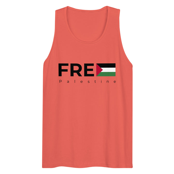Men’s premium tank top - Free Palestine, Mens Premium Tank Top Coral