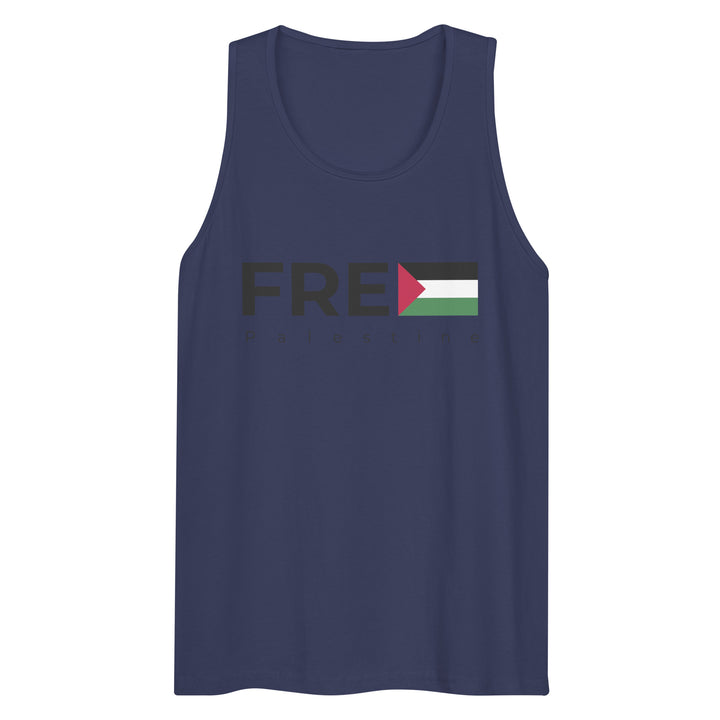 Men’s premium tank top - Free Palestine, Mens Premium Tank Top Harbor Blue