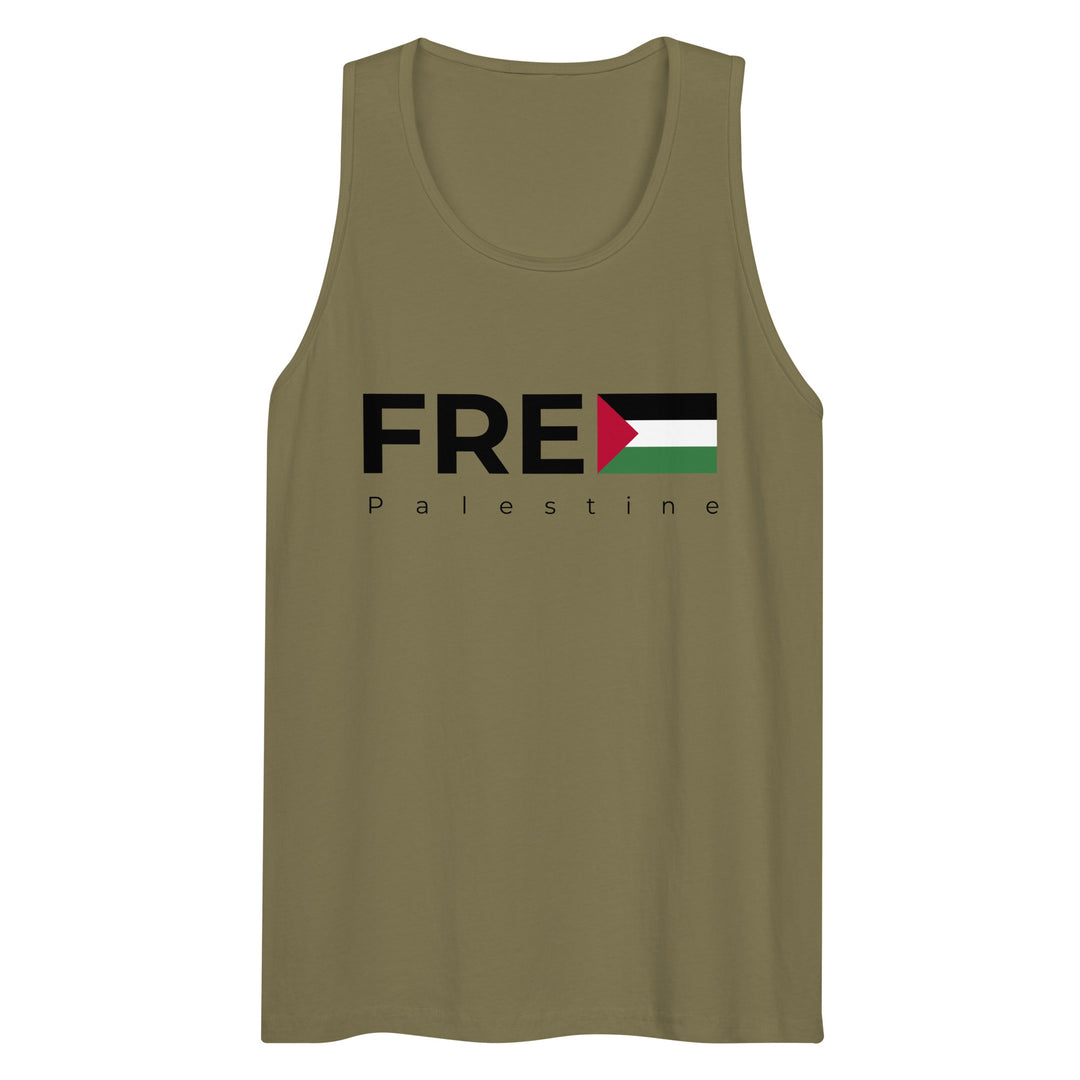 Men’s premium tank top - Free Palestine, Mens Premium Tank Top Military Green