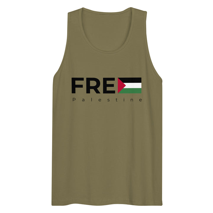 Men’s premium tank top - Free Palestine, Mens Premium Tank Top Military Green