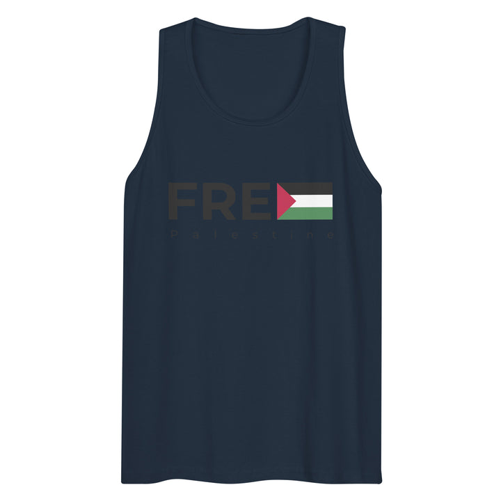 Men’s premium tank top - Free Palestine, Mens Premium Tank Top Navy