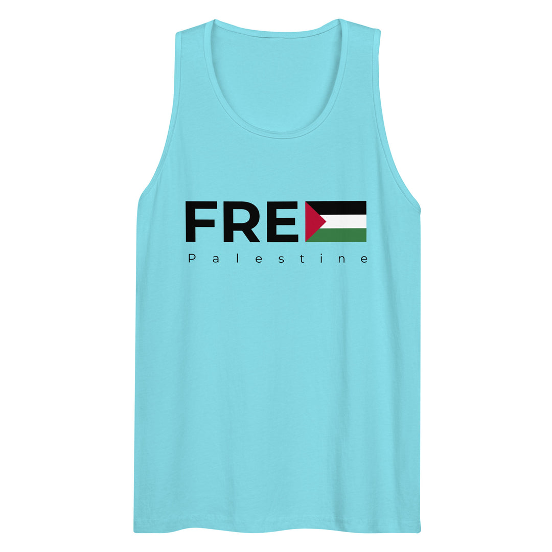 Men’s premium tank top - Free Palestine, Mens Premium Tank Top Pacific Blue