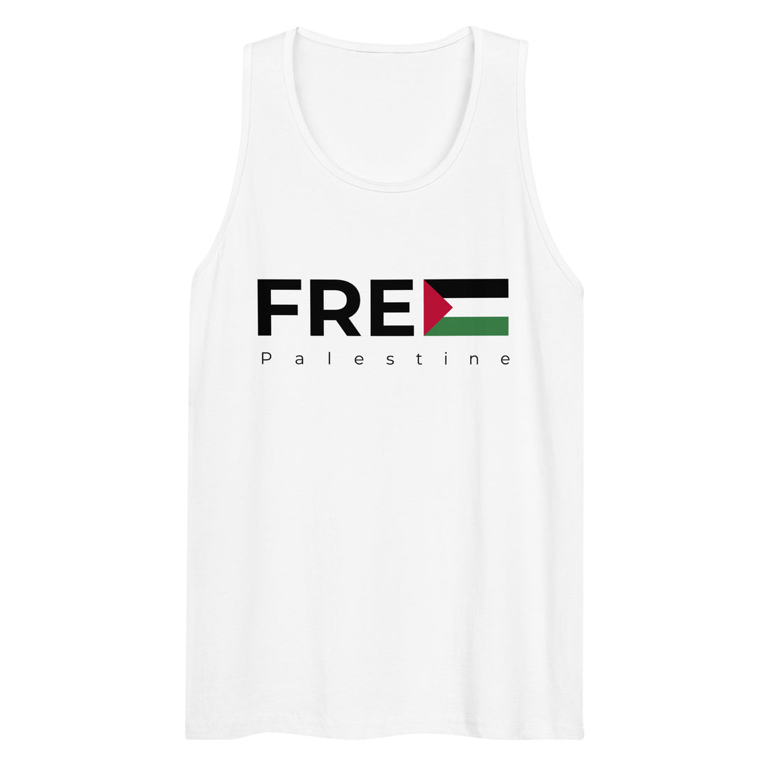 Men’s premium tank top - Free Palestine, Mens Premium Tank Top White