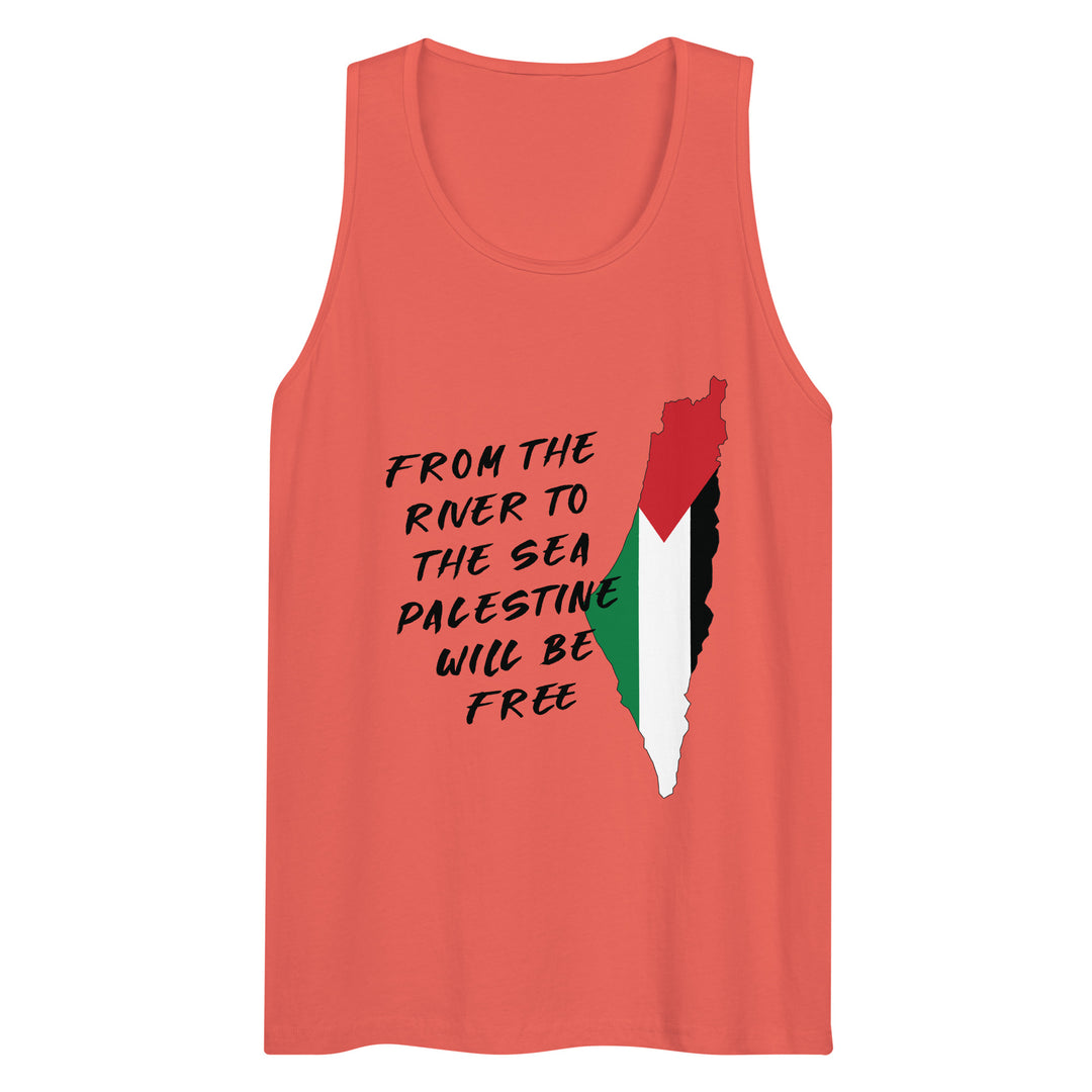Men’s premium tank top - From the River, Mens Premium Tank Top Coral