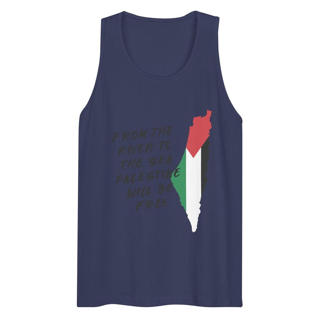 Men’s premium tank top - From the River, Mens Premium Tank Top Harbor Blue