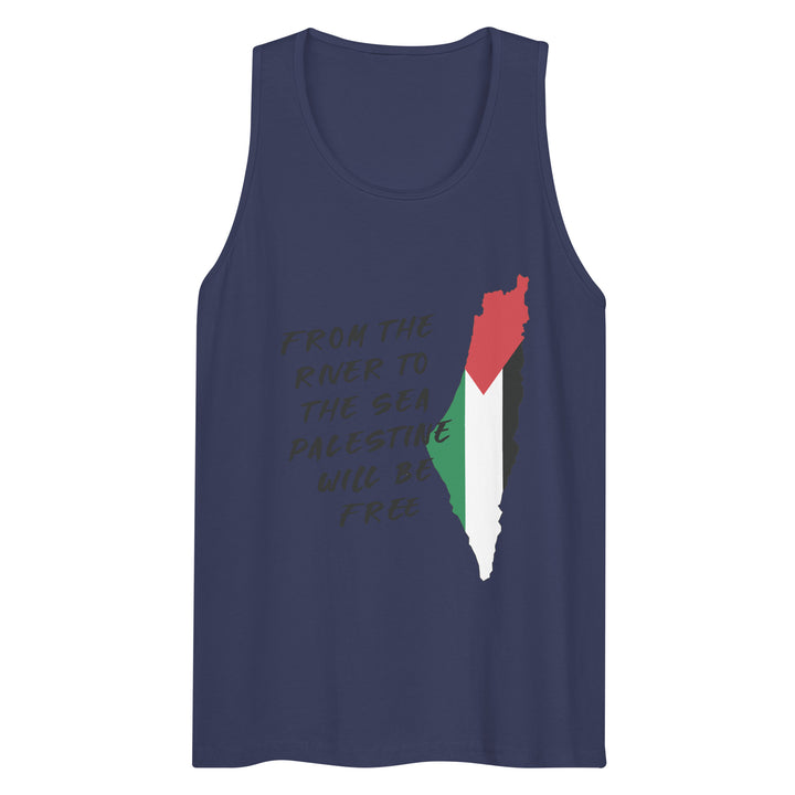 Men’s premium tank top - From the River, Mens Premium Tank Top Harbor Blue