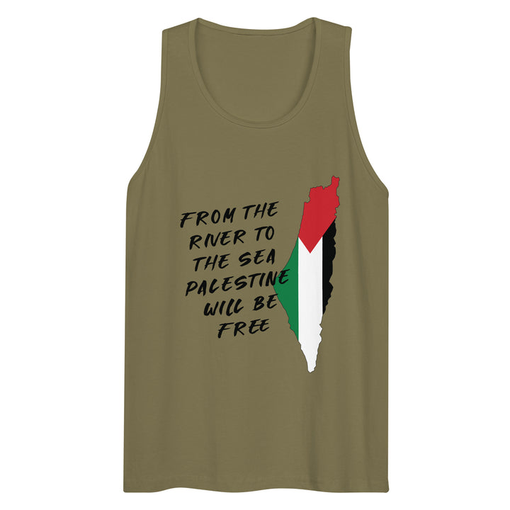 Men’s premium tank top - From the River, Mens Premium Tank Top Military Green