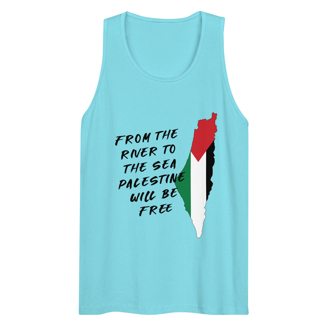 Men’s premium tank top - From the River, Mens Premium Tank Top Pacific Blue