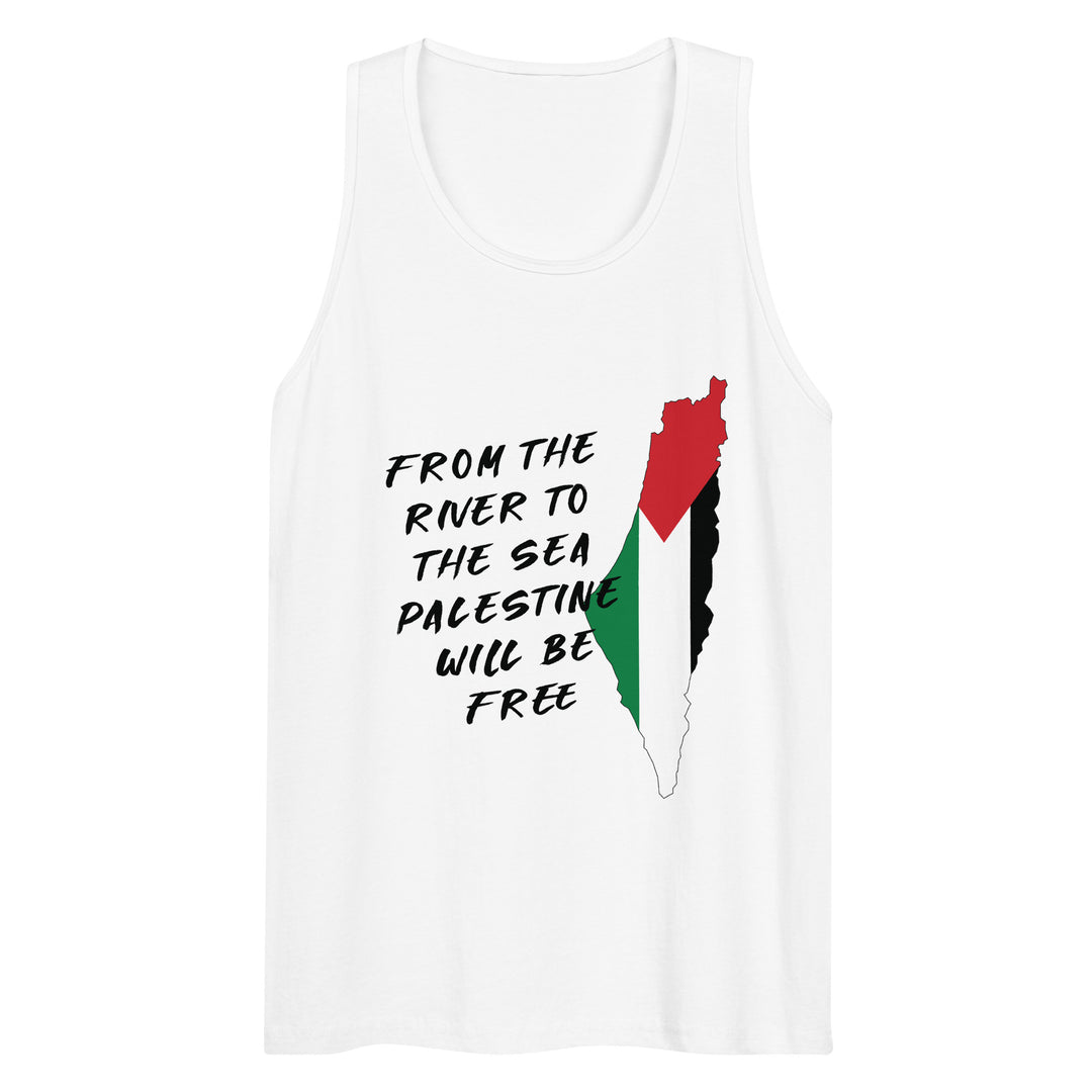 Men’s premium tank top - From the River, Mens Premium Tank Top White