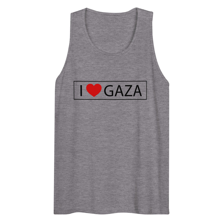 Men’s premium tank top - I Love Gaza, Mens Premium Tank Top Athletic Heather