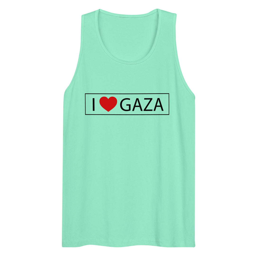 Men’s premium tank top - I Love Gaza, Mens Premium Tank Top Mint