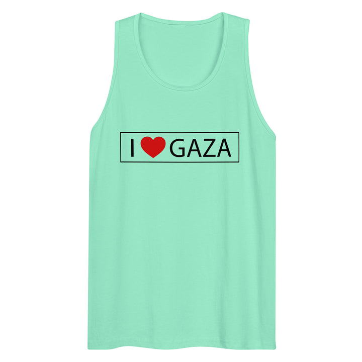 Men’s premium tank top - I Love Gaza, Mens Premium Tank Top Mint