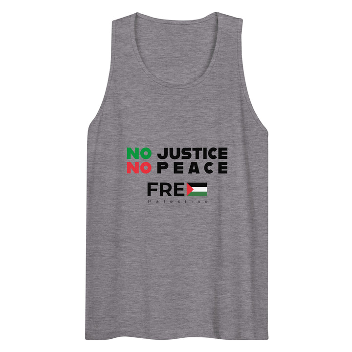 Men’s Premium Tank Top - No Justice No Peace, Mens Premium Tank Top Athletic Heather
