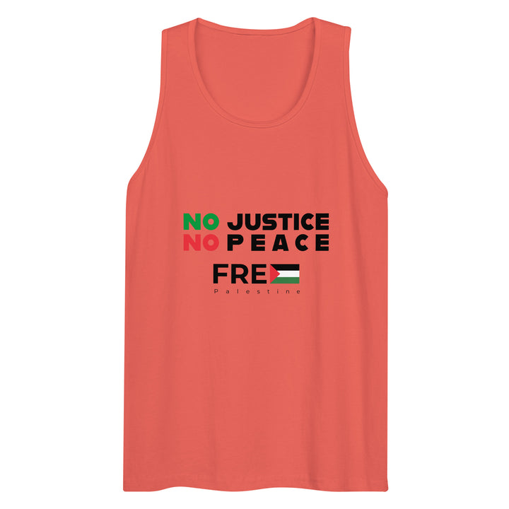 Men’s Premium Tank Top - No Justice No Peace, Mens Premium Tank Top Coral