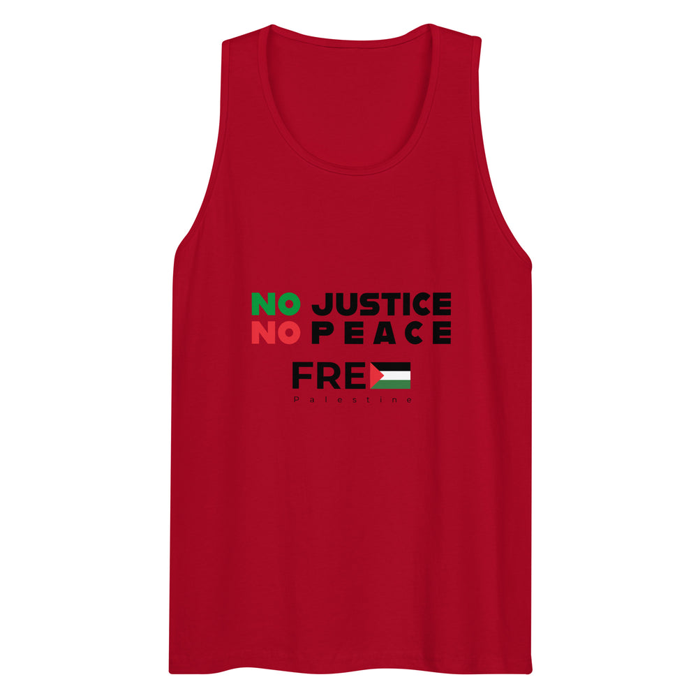 Men’s Premium Tank Top - No Justice No Peace, Mens Premium Tank Top Red