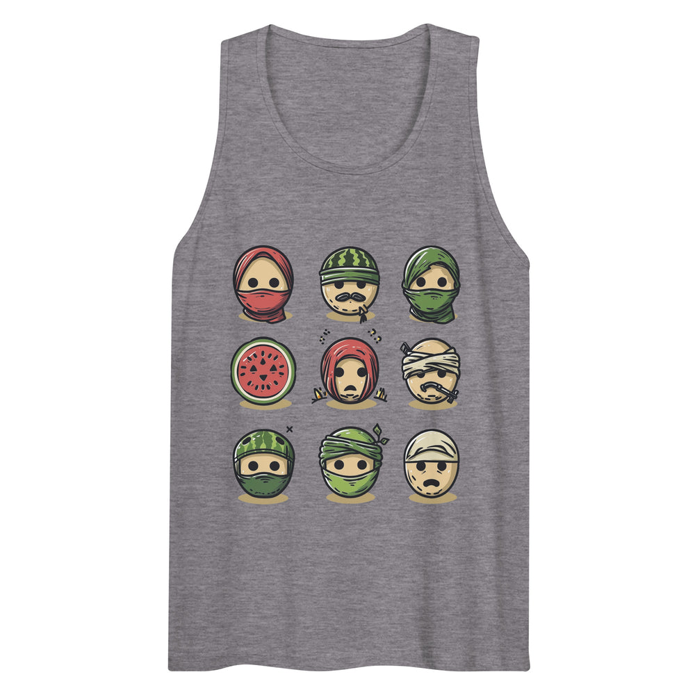 Men’s premium tank top - Palestine Emoji, Mens Premium Tank Top Athletic Heather