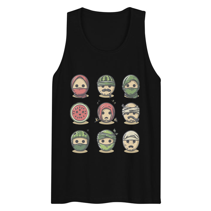 Men’s premium tank top - Palestine Emoji, Mens Premium Tank Top Black