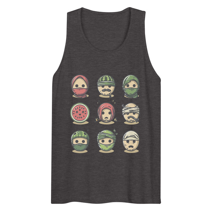 Men’s premium tank top - Palestine Emoji, Mens Premium Tank Top Charcoal Heather