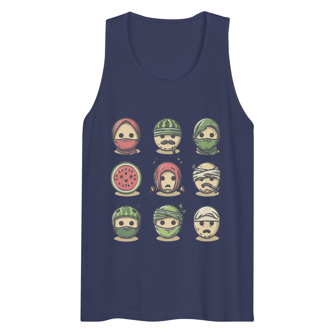 Men’s premium tank top - Palestine Emoji, Mens Premium Tank Top Harbor Blue