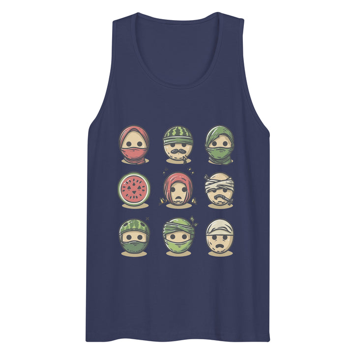 Men’s premium tank top - Palestine Emoji, Mens Premium Tank Top Harbor Blue