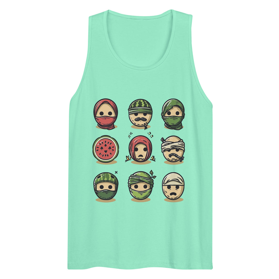 Men’s premium tank top - Palestine Emoji, Mens Premium Tank Top Mint