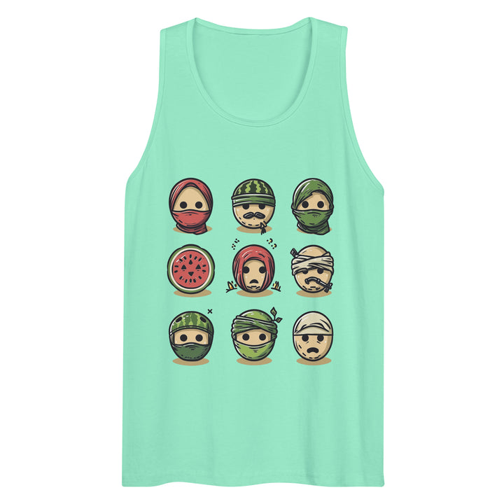 Men’s premium tank top - Palestine Emoji, Mens Premium Tank Top Mint
