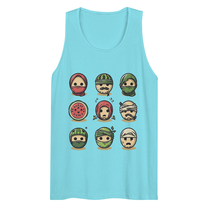 Men’s premium tank top - Palestine Emoji, Mens Premium Tank Top Pacific Blue