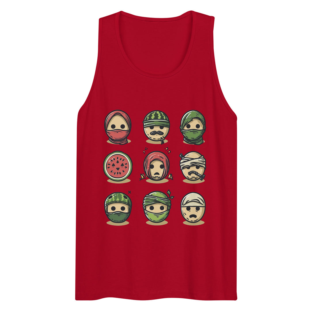 Men’s premium tank top - Palestine Emoji, Mens Premium Tank Top Red