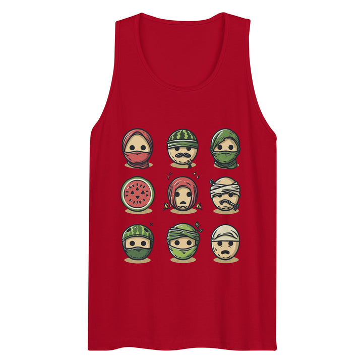 Men’s premium tank top - Palestine Emoji, Mens Premium Tank Top Red