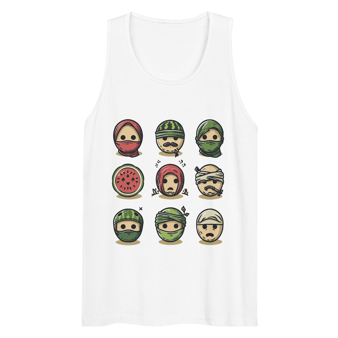 Men’s premium tank top - Palestine Emoji, Mens Premium Tank Top White