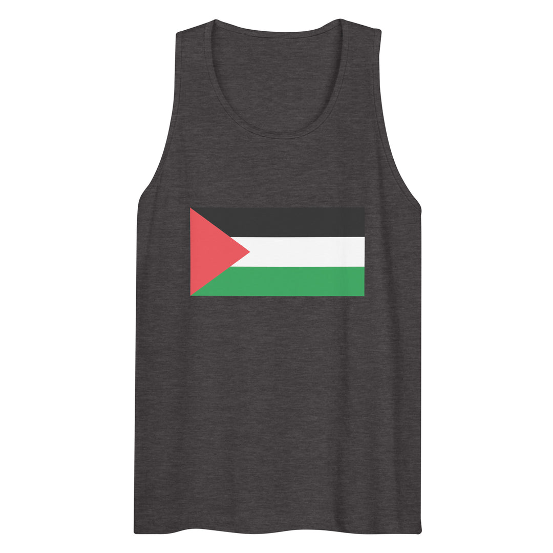 Men’s premium tank top - Palestine Flag, Mens Premium Tank Top Charcoal Heather