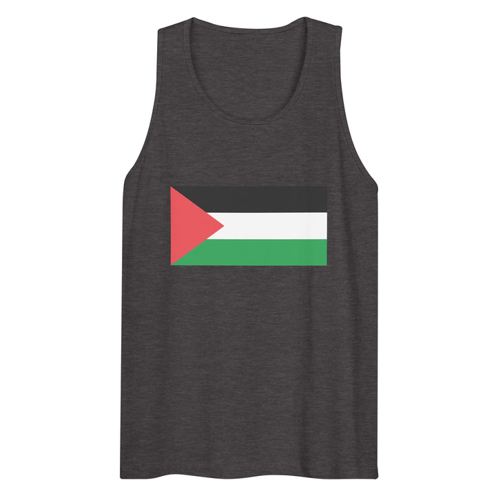 Men’s premium tank top - Palestine Flag, Mens Premium Tank Top Charcoal Heather