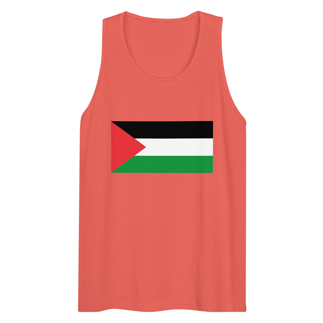 Men’s premium tank top - Palestine Flag, Mens Premium Tank Top Coral