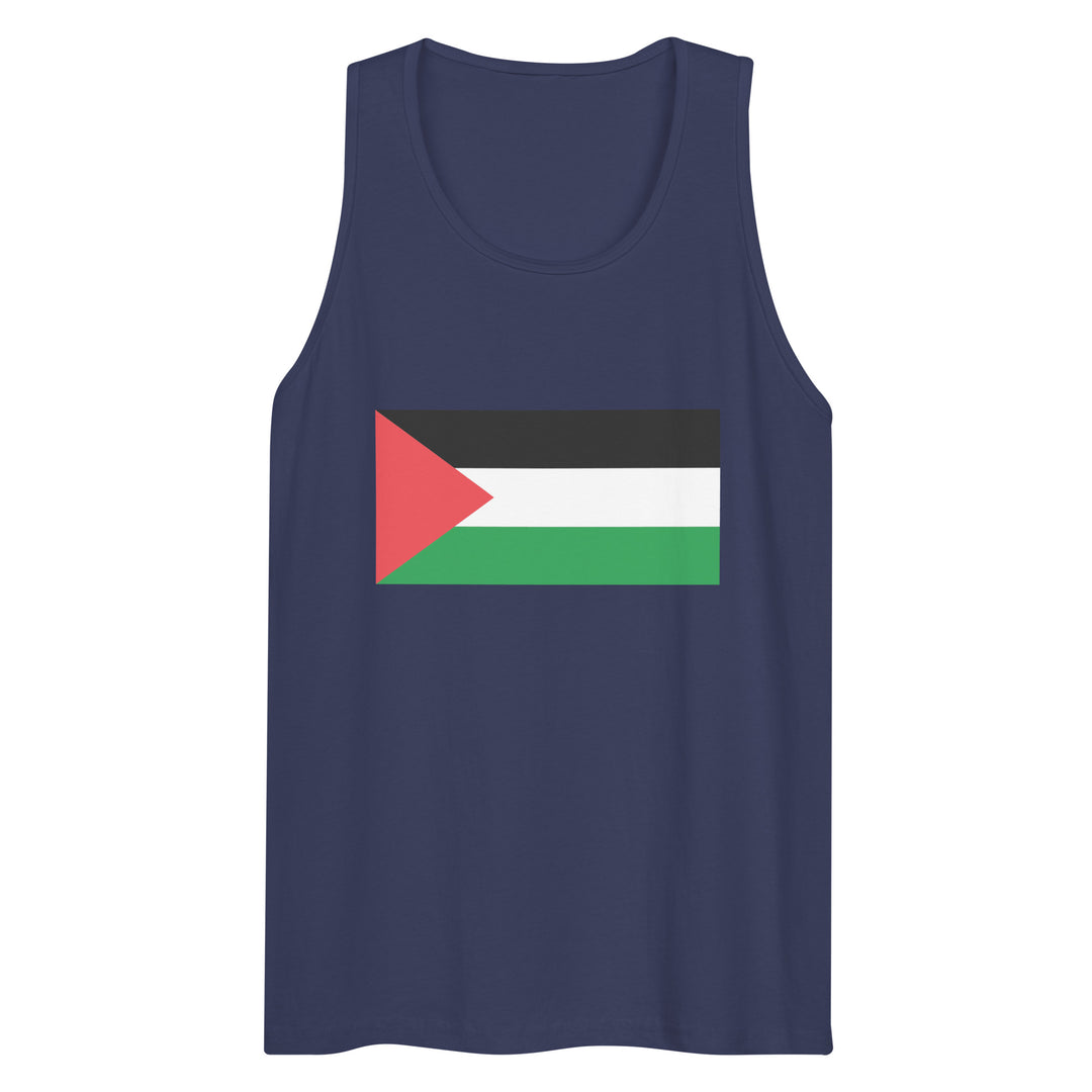 Men’s premium tank top - Palestine Flag, Mens Premium Tank Top Harbor Blue