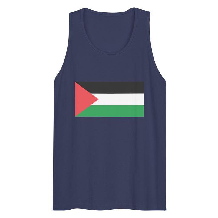 Men’s premium tank top - Palestine Flag, Mens Premium Tank Top Harbor Blue