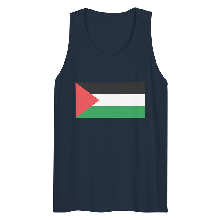 Men’s premium tank top - Palestine Flag, Mens Premium Tank Top Navy