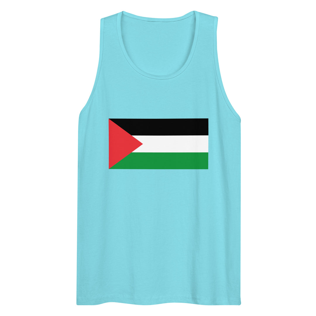 Men’s premium tank top - Palestine Flag, Mens Premium Tank Top Pacific Blue