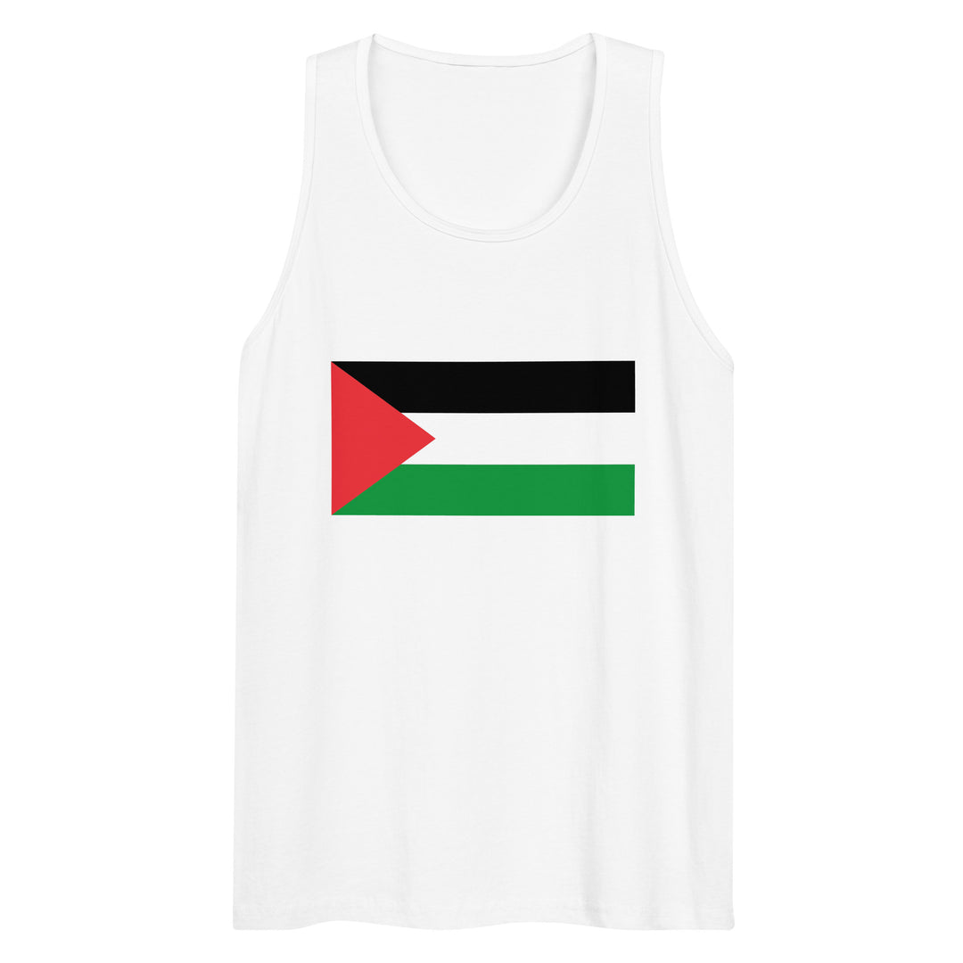 Men’s premium tank top - Palestine Flag, Mens Premium Tank Top White