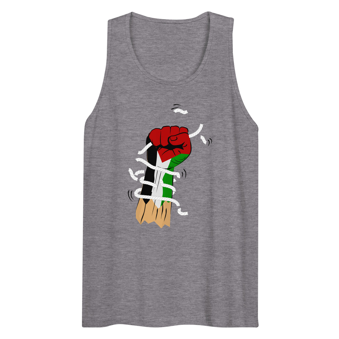 Men’s Premium Tank Top - Palestine Hand, Mens Premium Tank Top Athletic Heather