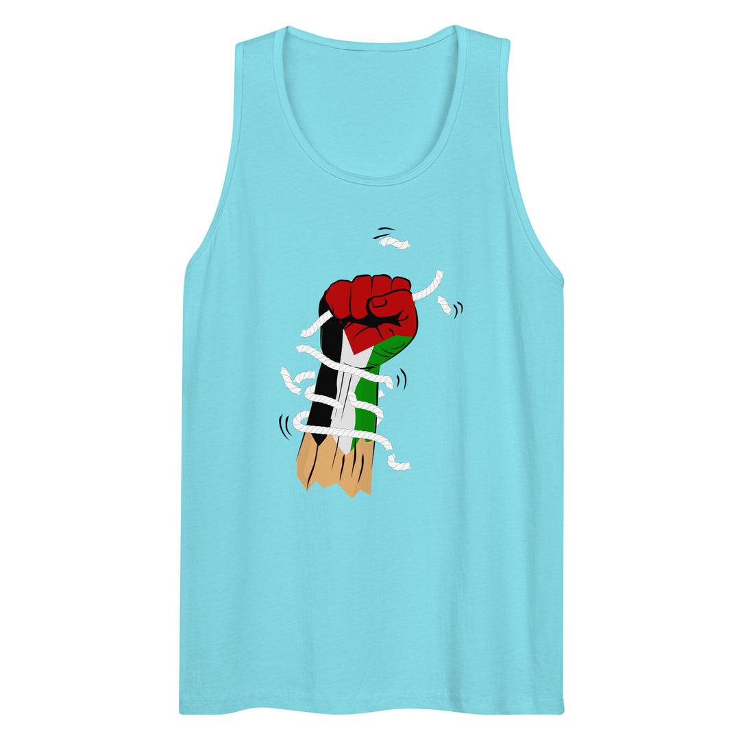 Men’s Premium Tank Top - Palestine Hand, Mens Premium Tank Top Pacific Blue