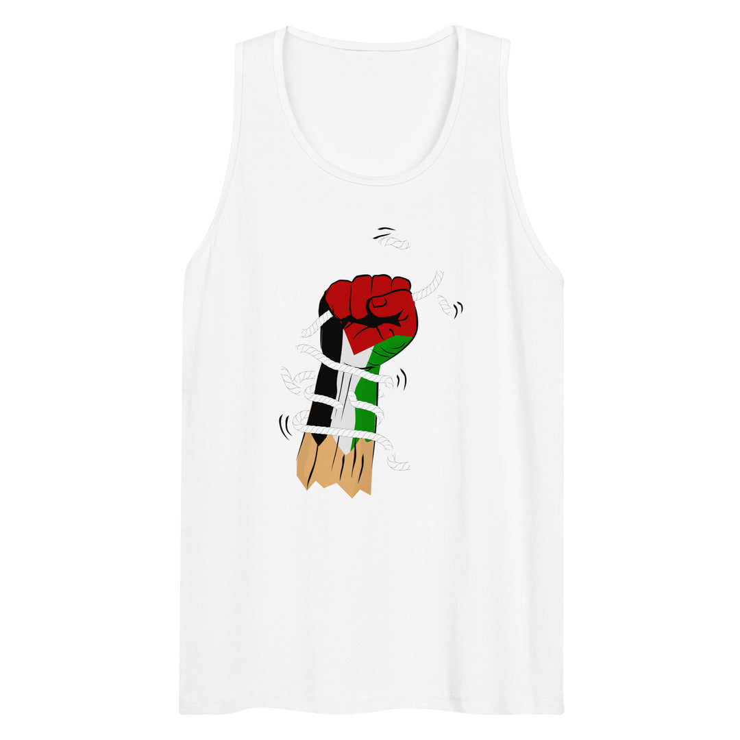 Men’s Premium Tank Top - Palestine Hand, Mens Premium Tank Top White