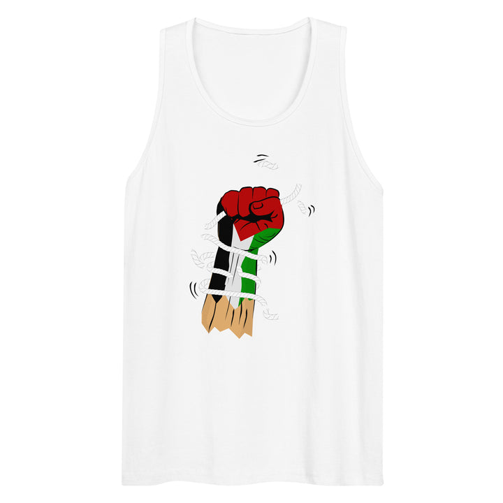 Men’s Premium Tank Top - Palestine Hand, Mens Premium Tank Top White
