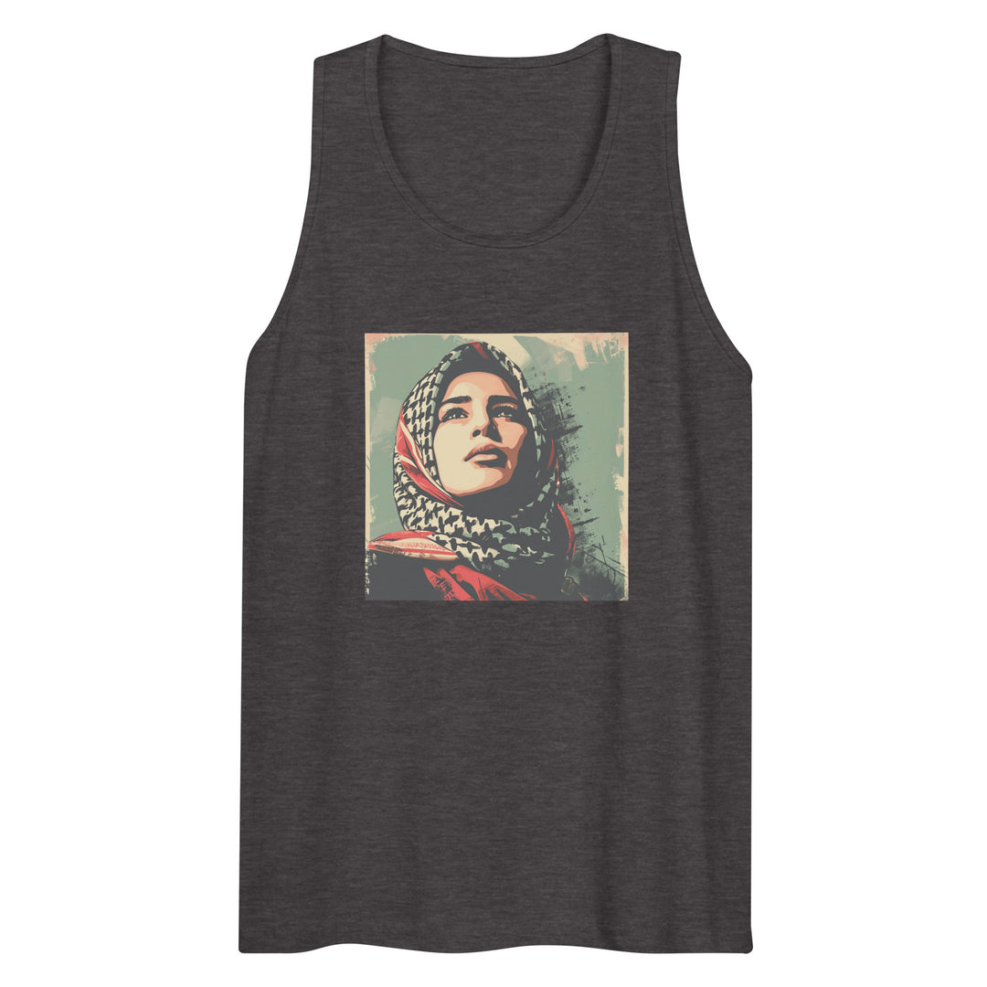 Men’s premium tank top - Palestine Hope, Mens Premium Tank Top Charcoal Heather