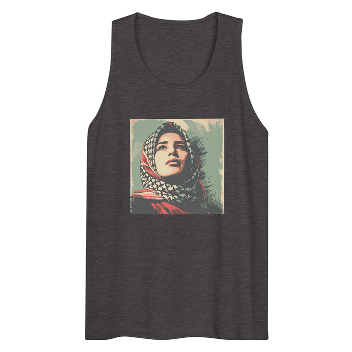 Men’s premium tank top - Palestine Hope, Mens Premium Tank Top Charcoal Heather
