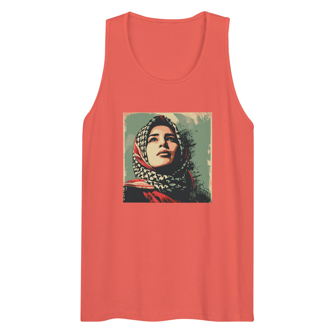 Men’s premium tank top - Palestine Hope, Mens Premium Tank Top Coral