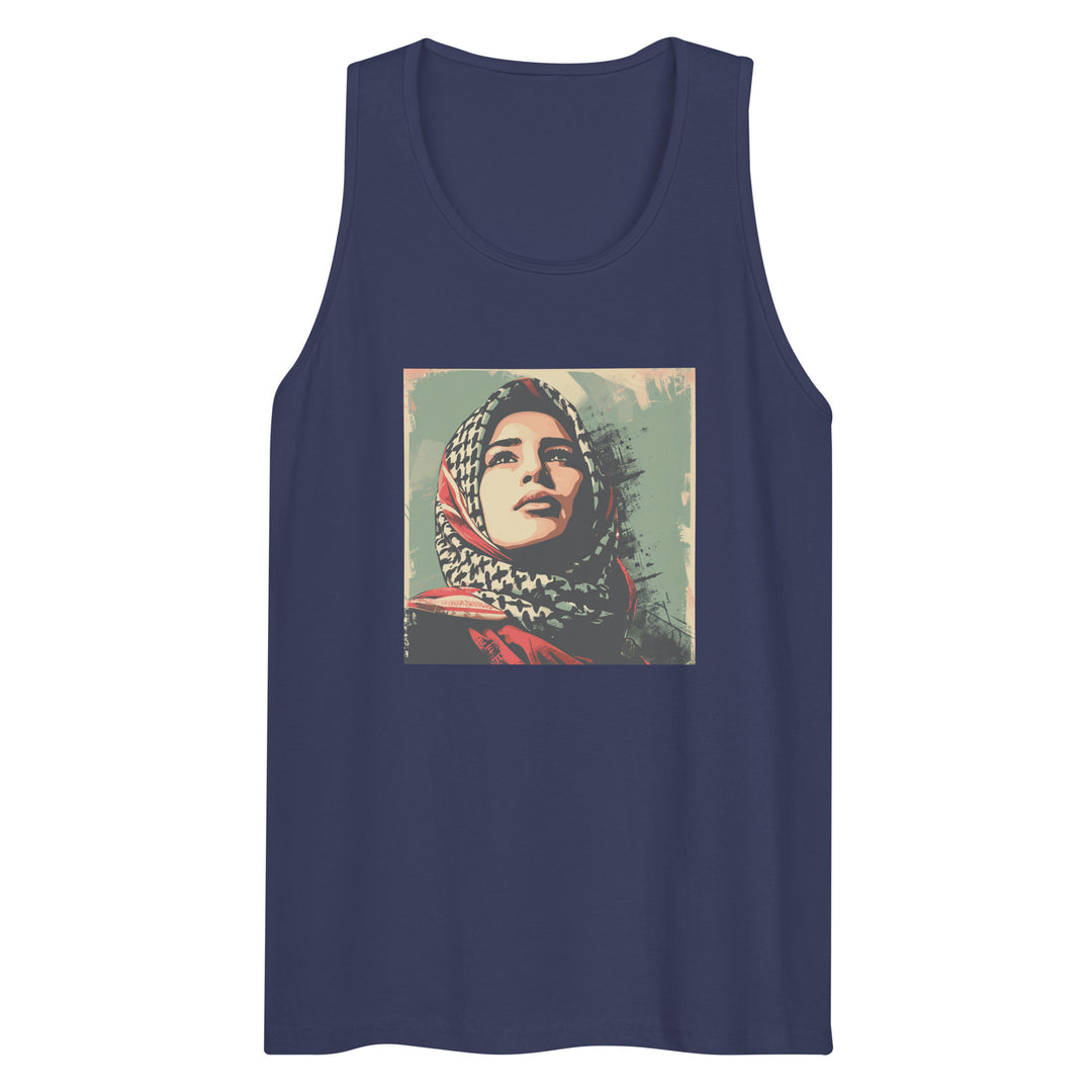 Men’s premium tank top - Palestine Hope, Mens Premium Tank Top Harbor Blue