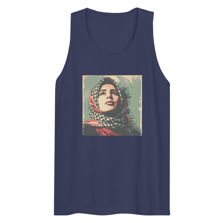 Men’s premium tank top - Palestine Hope, Mens Premium Tank Top Harbor Blue